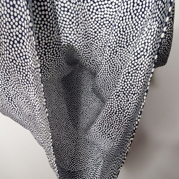 Liz Robert's 14 Vintage Long Sleeve Dress Blue Navy Polka Dot Print - Picture 9 of 15